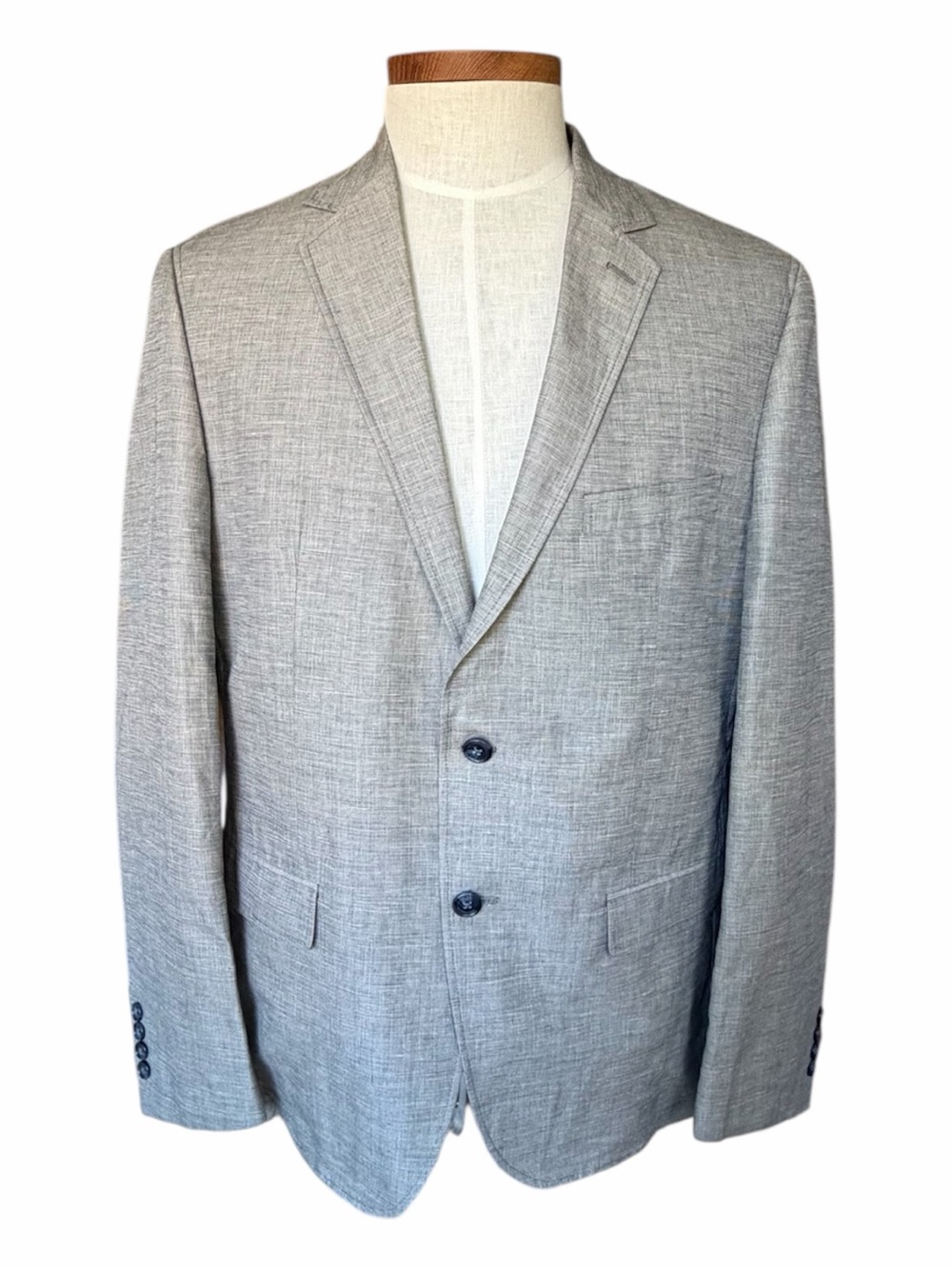 NWOT Daniel Hechter Paris 44R Cotton Linen Blend Gray Unstructured Sports Coat